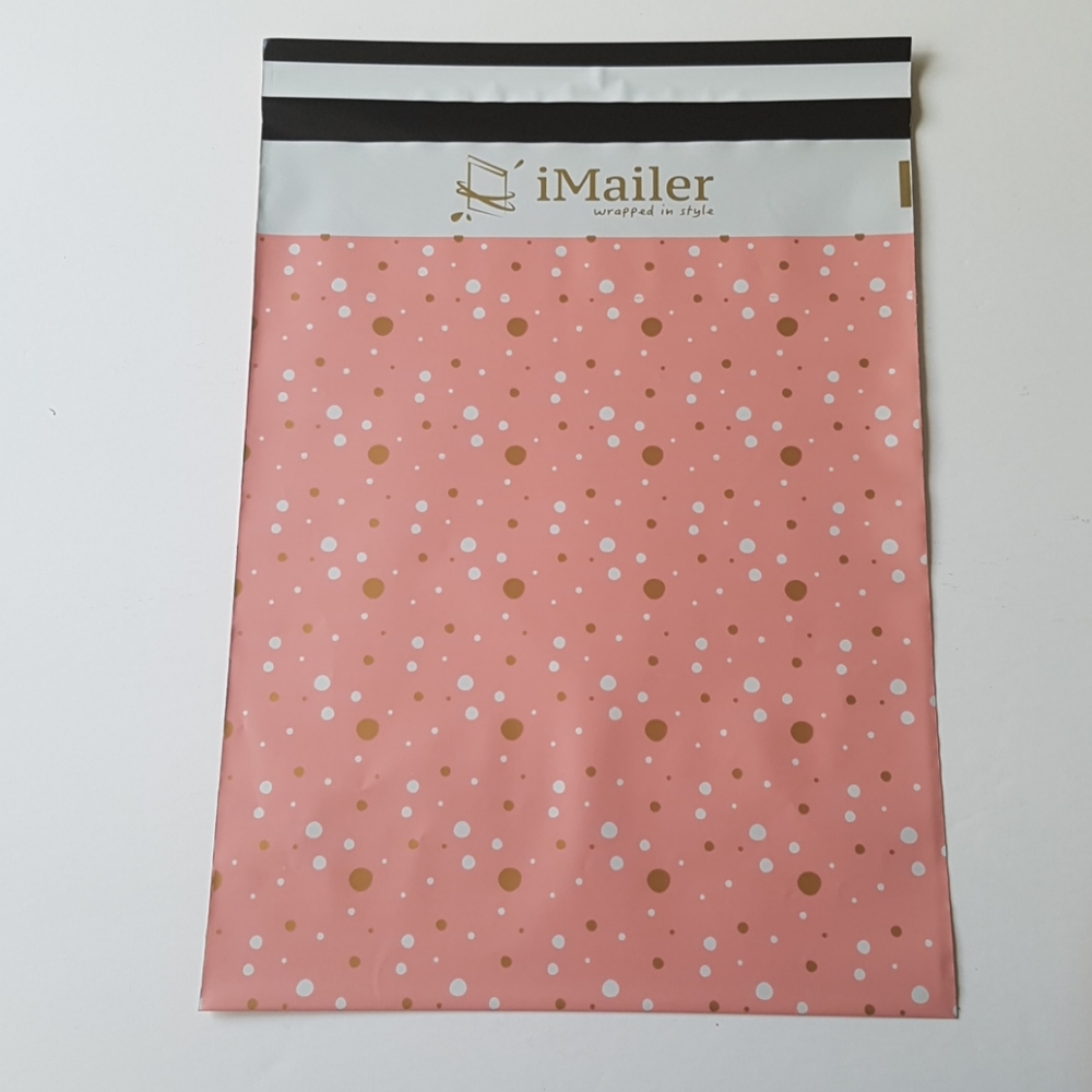 10 pcs Pink Dots Poly Mailers 10"x13" in
